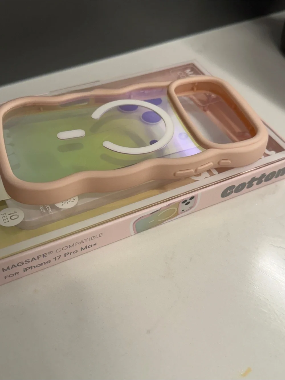 Cotton Pink Wavy Silicone iPhone 17 Pro Max Magsafe Case - Iridescent
